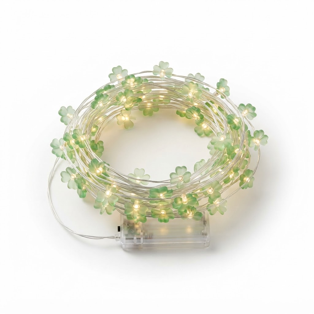 Shamrock-Themed LED Fairy Lights