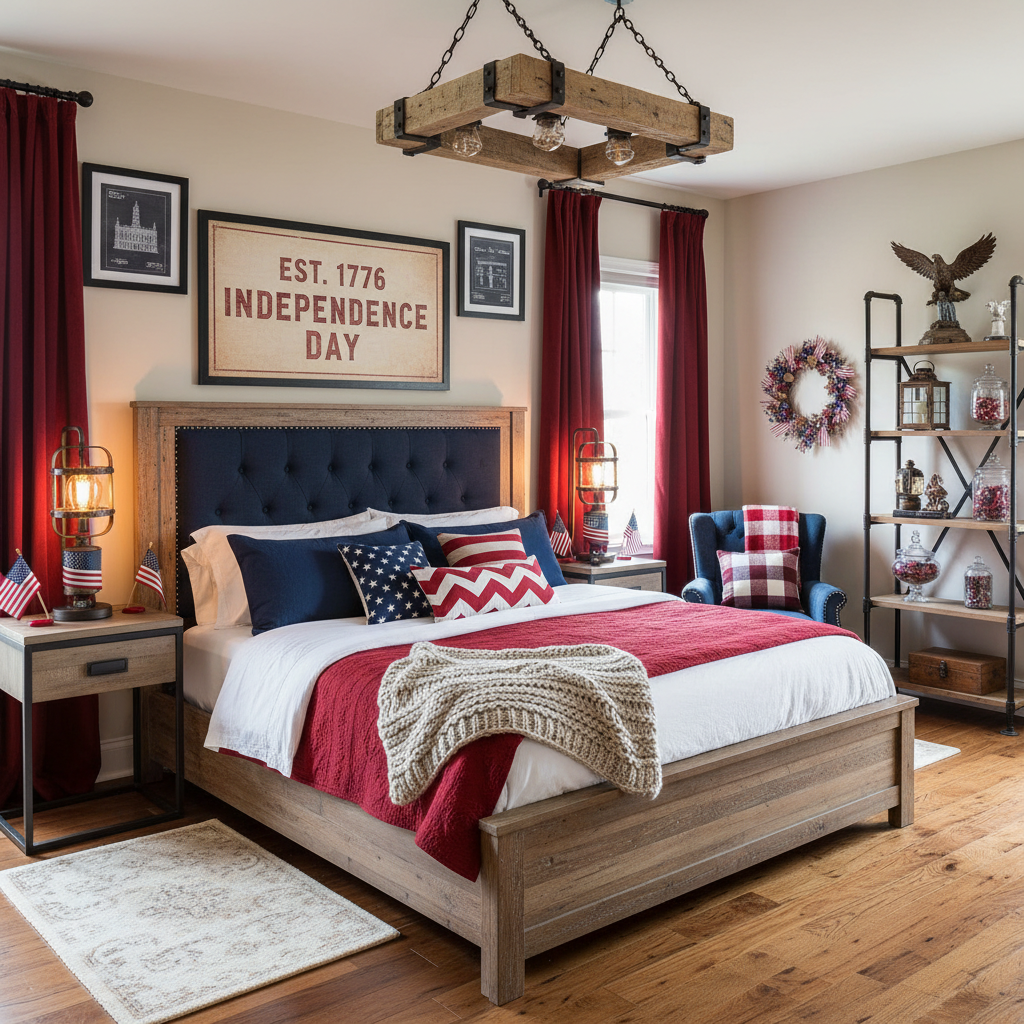 Industrial Independence Day (4th of July) Master Bedroom