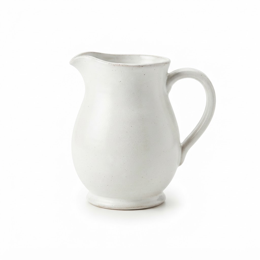 White Ceramic Pitcher Vase