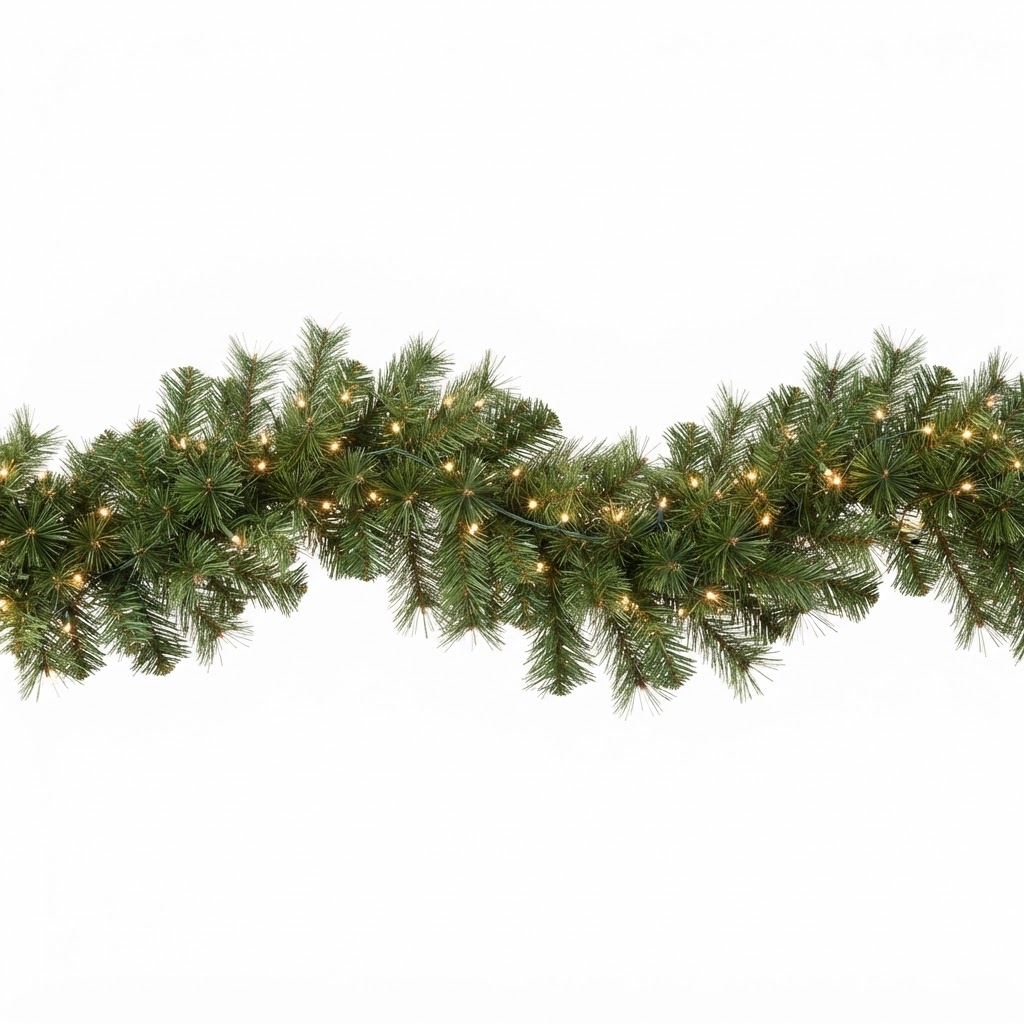 Pre-lit Pine Garland with Warm Lights