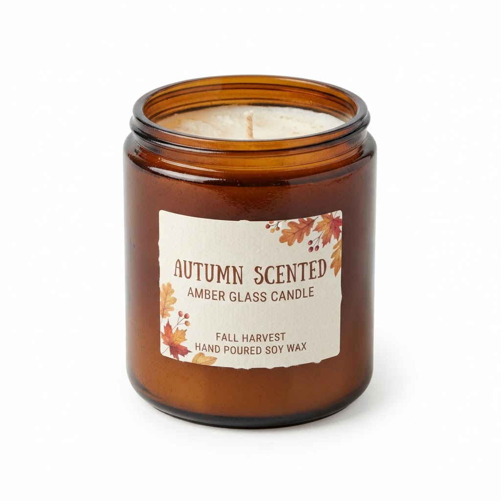 core Autumn Scented Amber Glass Candles