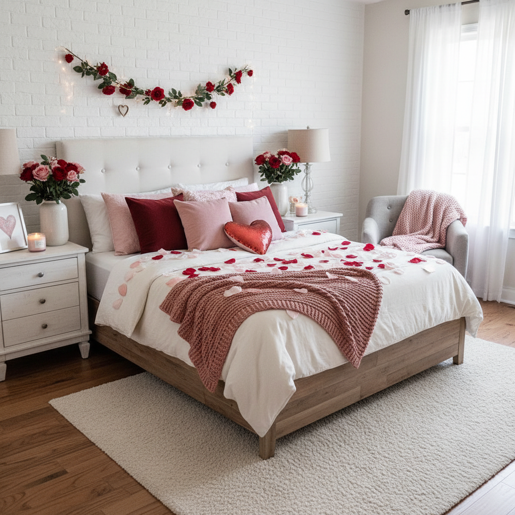 Modern Farmhouse Valentine's Day Master Bedroom
