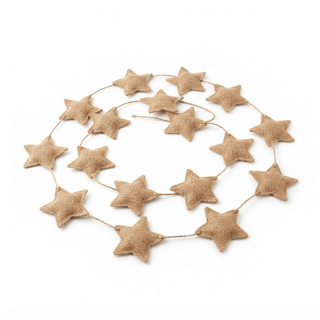 core Woven Burlap Star Garland