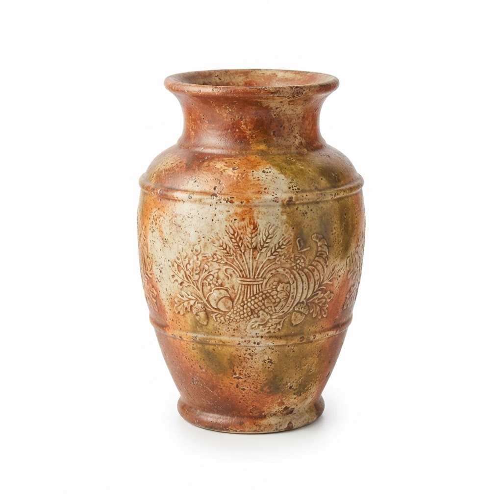Transitional Aged Ceramic Harvest Vase