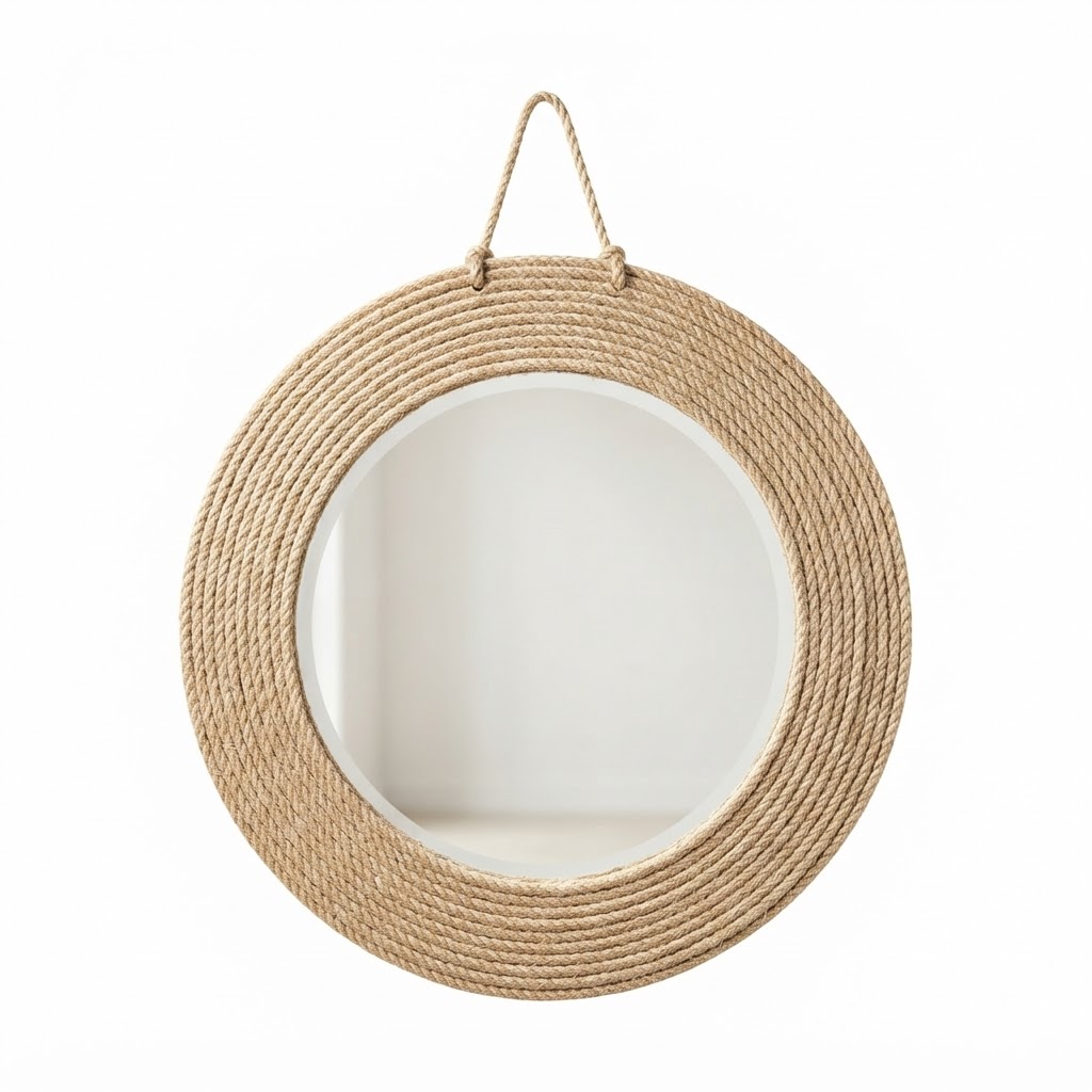 Jute Wrapped Wall Mirror