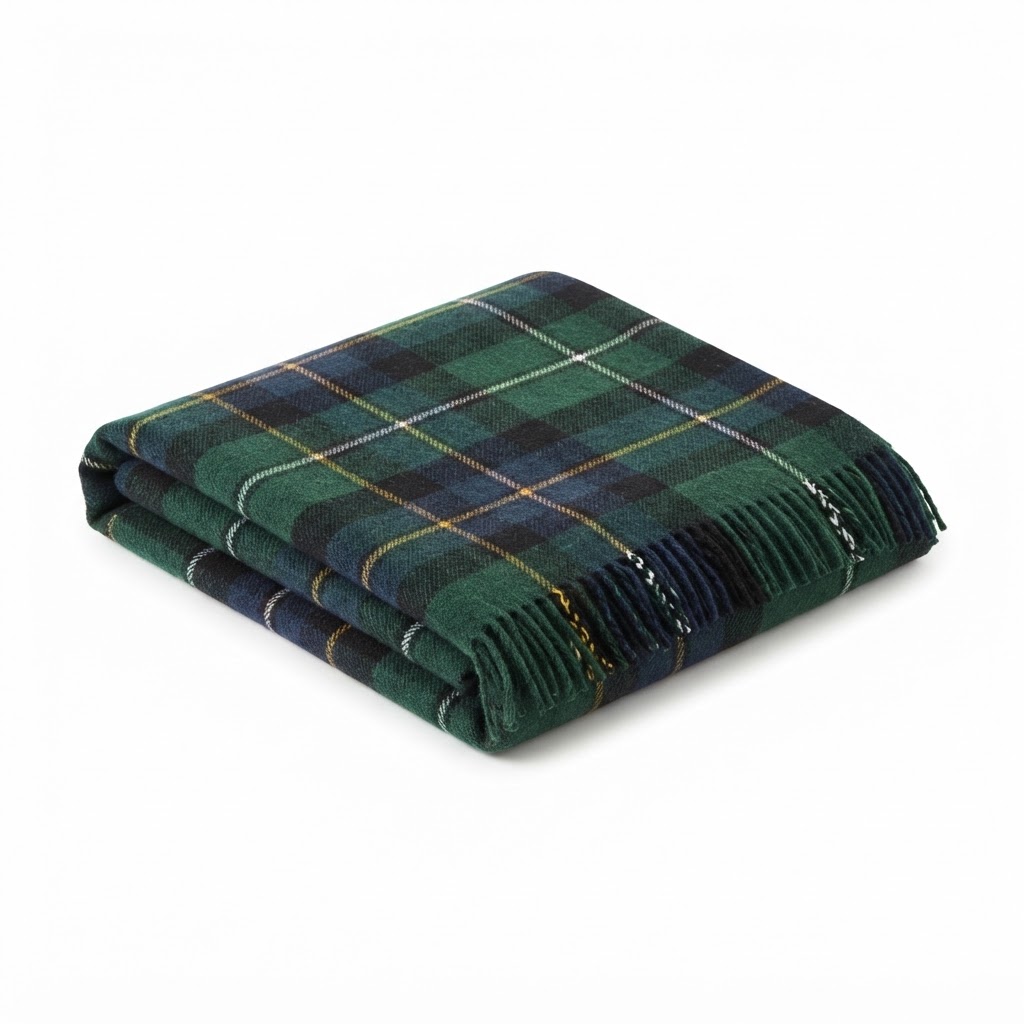 Green Tartan Plaid Throw Blanket