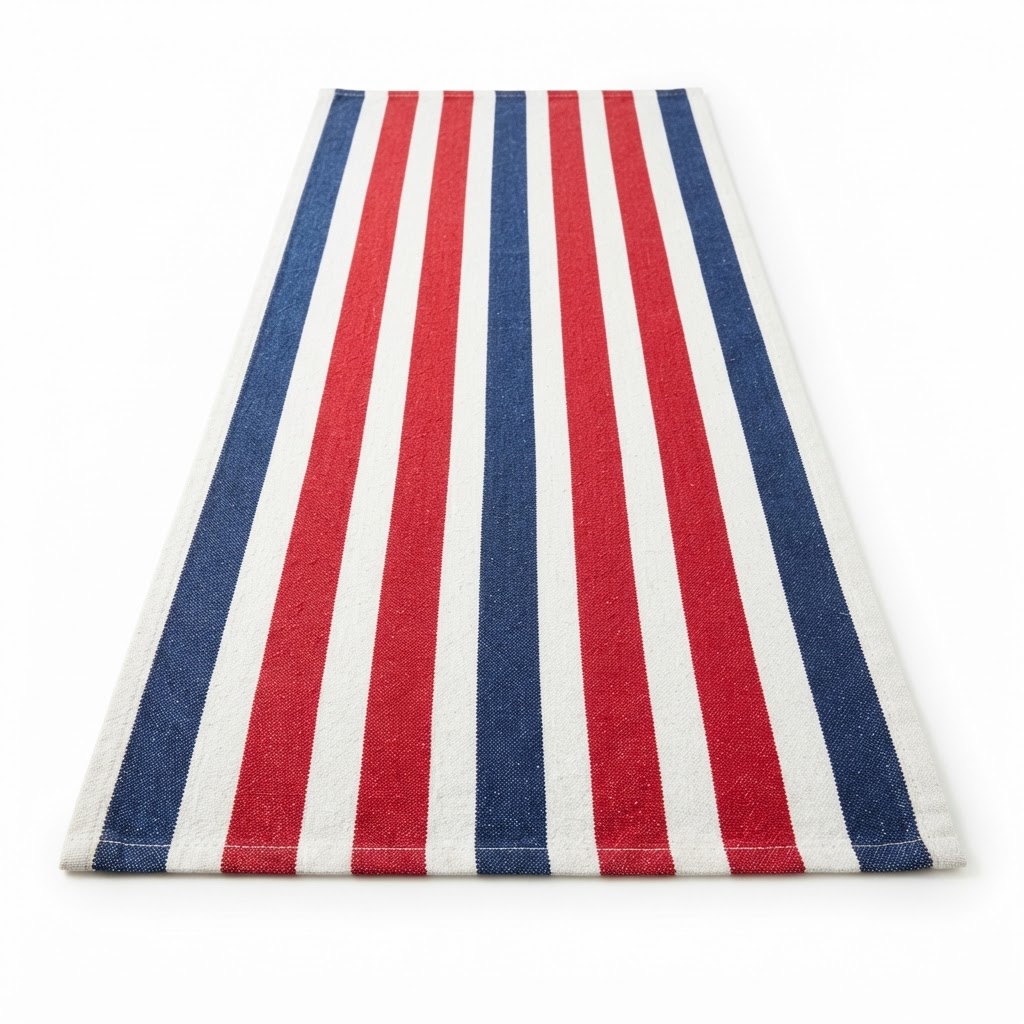 Independence Day Red White and Blue Striped Runner