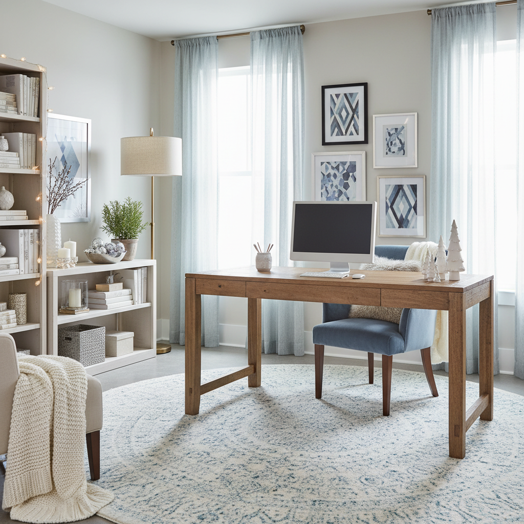 Transitional Winter Home Office