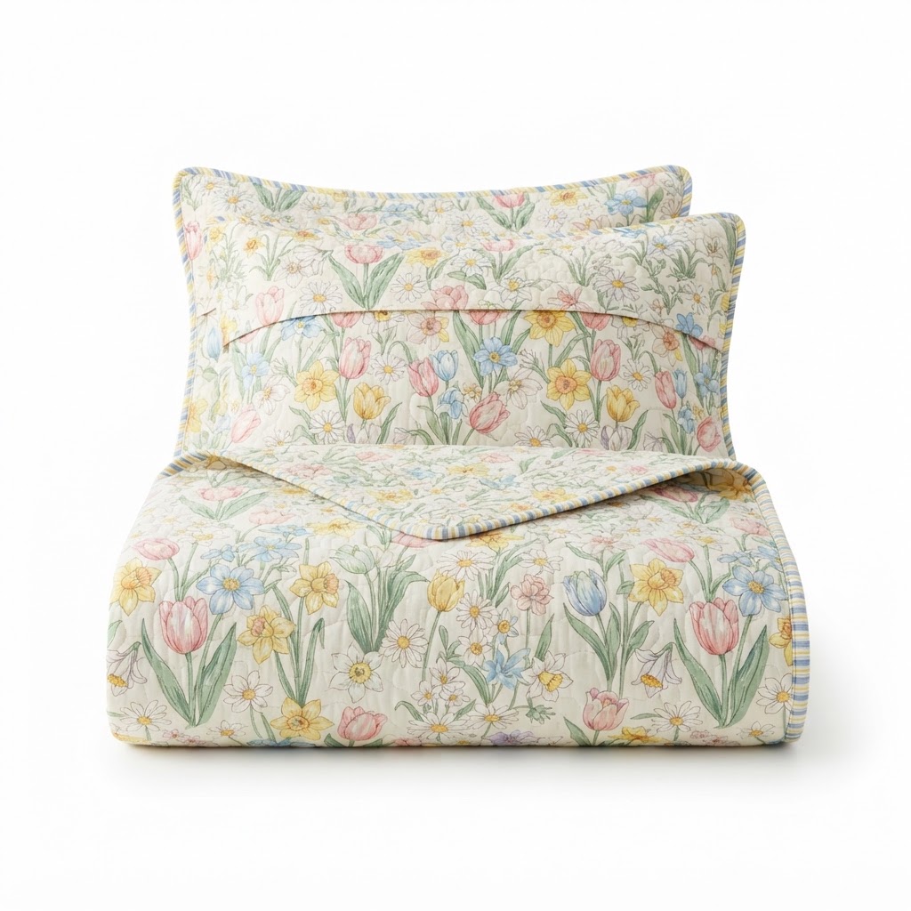 Floral Print Quilt Set