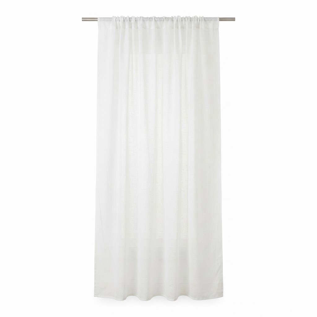 Sheer White Cotton Window Curtain