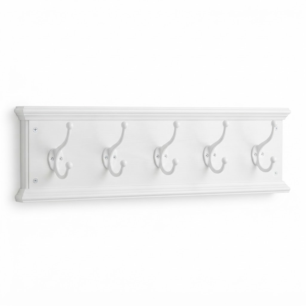 White Wall-Mounted Coat Rack