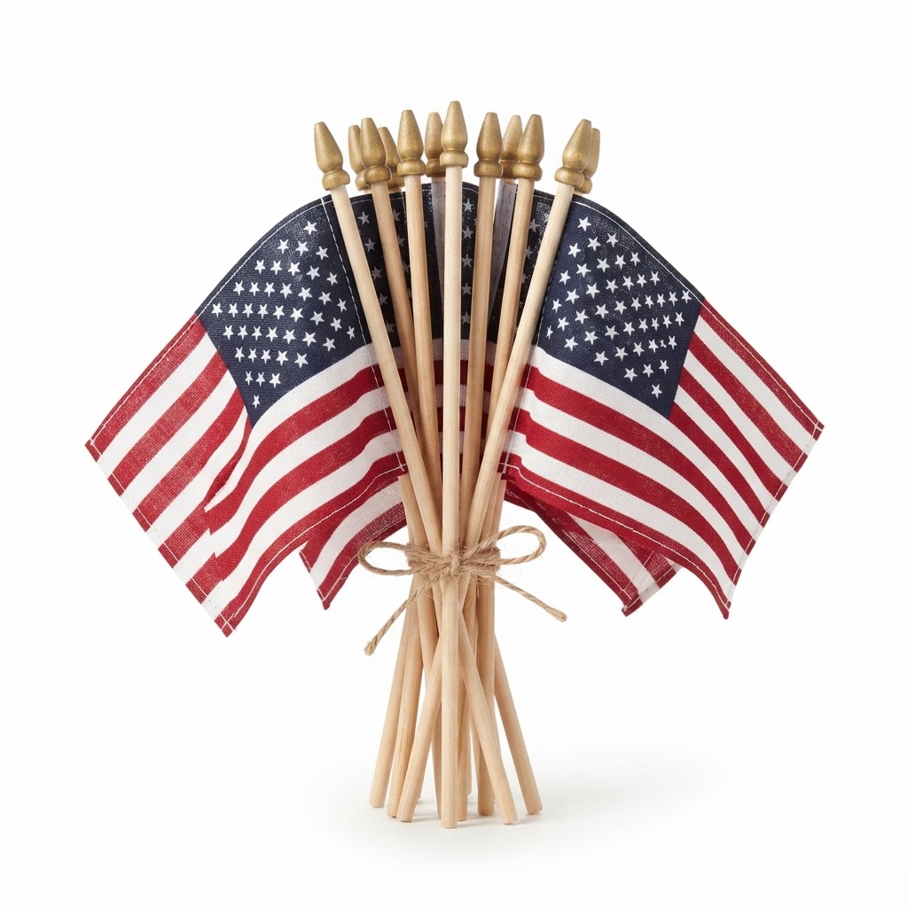 Miniature American Flags Set