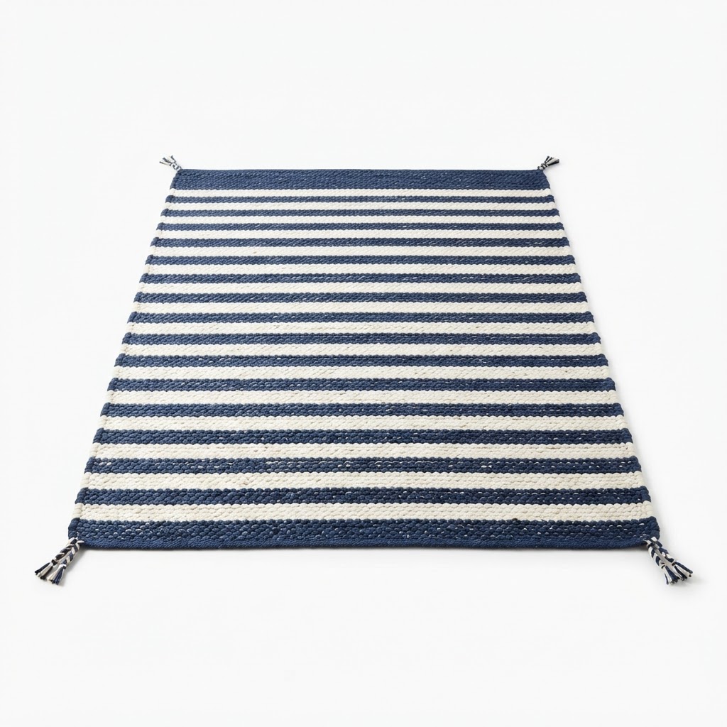Hand-Woven Striped Area Rug