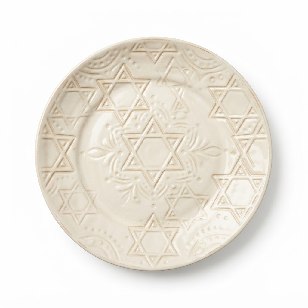 Embossed Star of David Dinner Plates