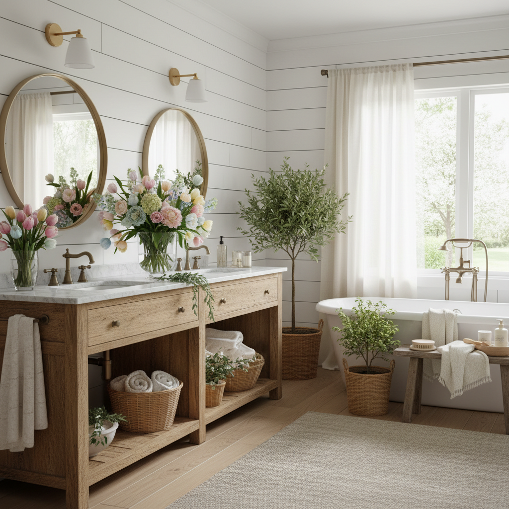 Modern Farmhouse Spring Master Bathroom