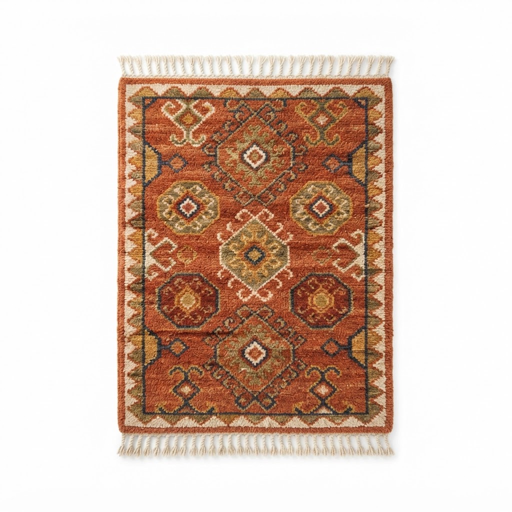 Geometric Patterned Wool Area Rug