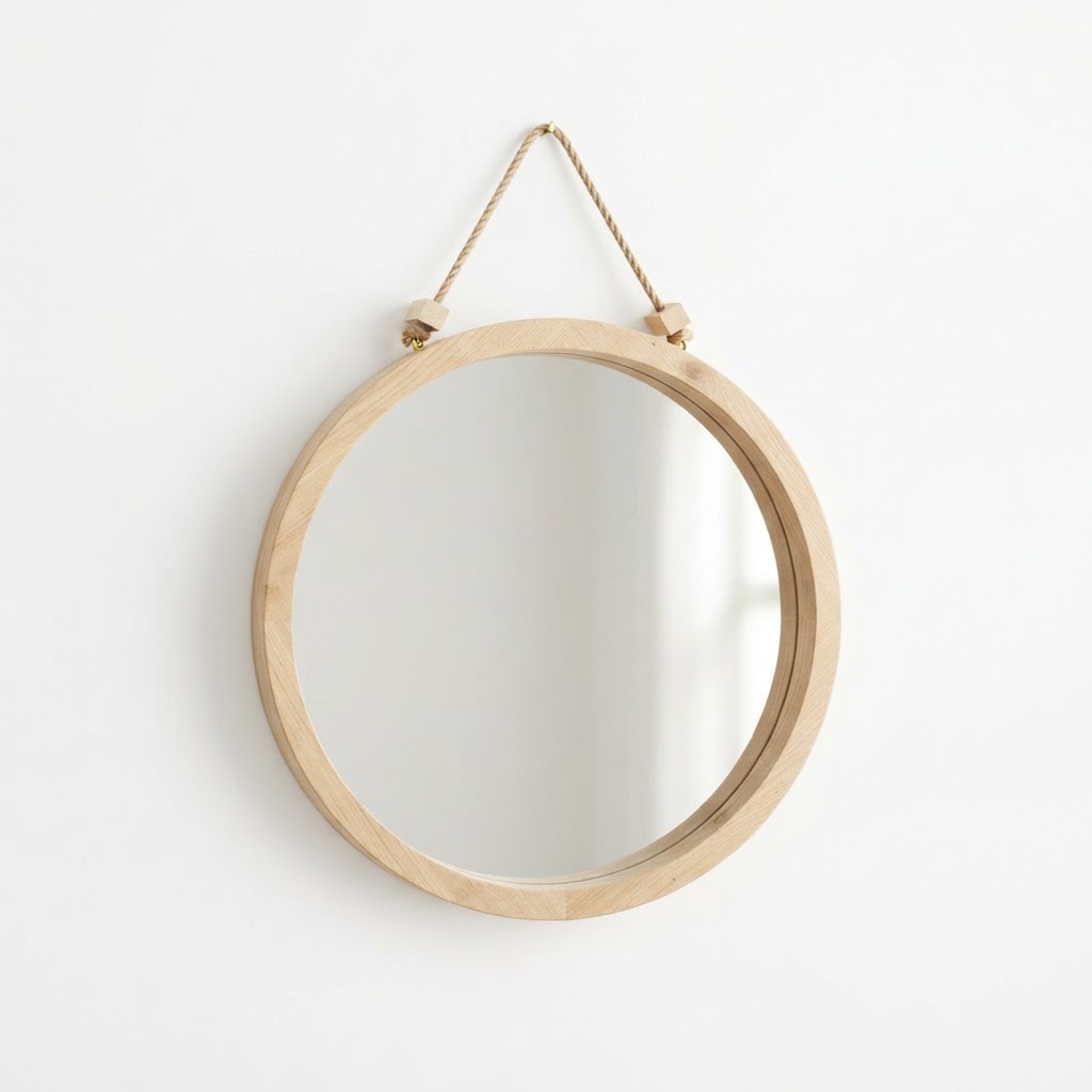 Light Wood Wall Mirror