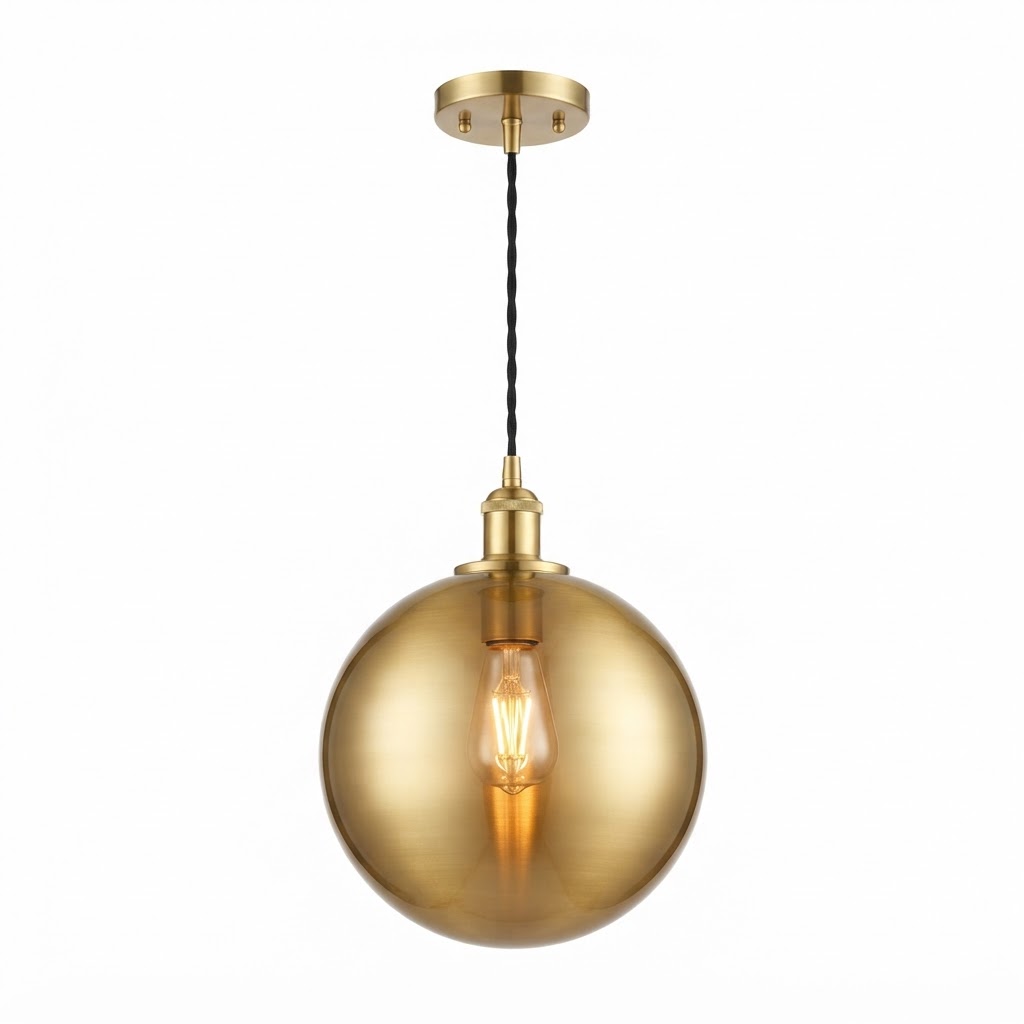 Brass Globe Pendant Light