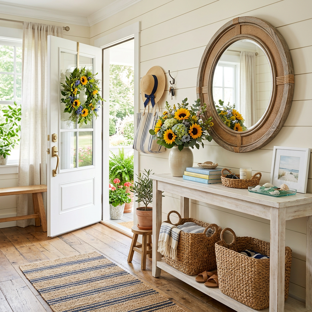 Farmhouse Summer Entryway