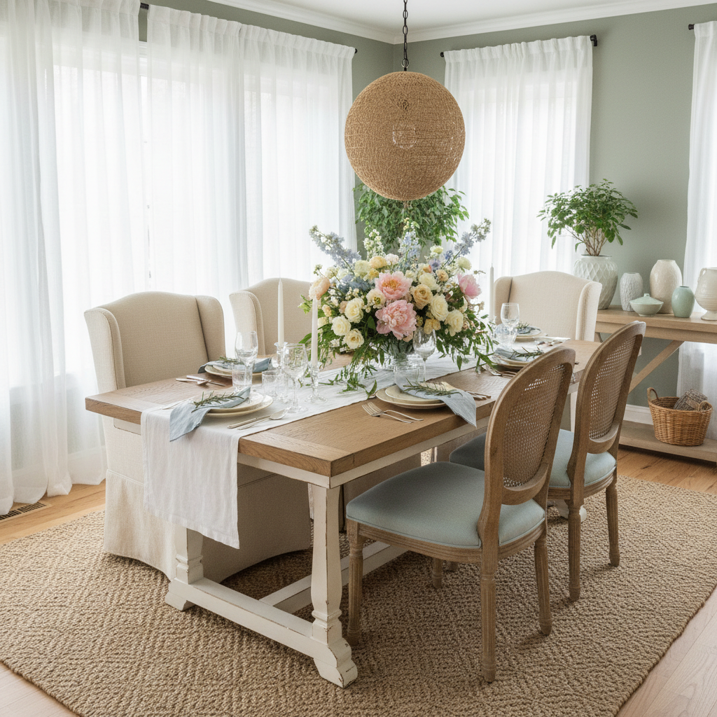 Transitional Spring Dining Room