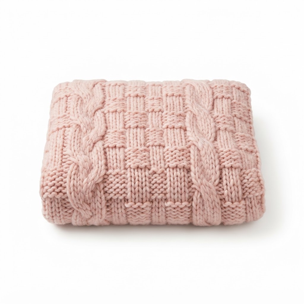 Wool Knit Throw Blanket