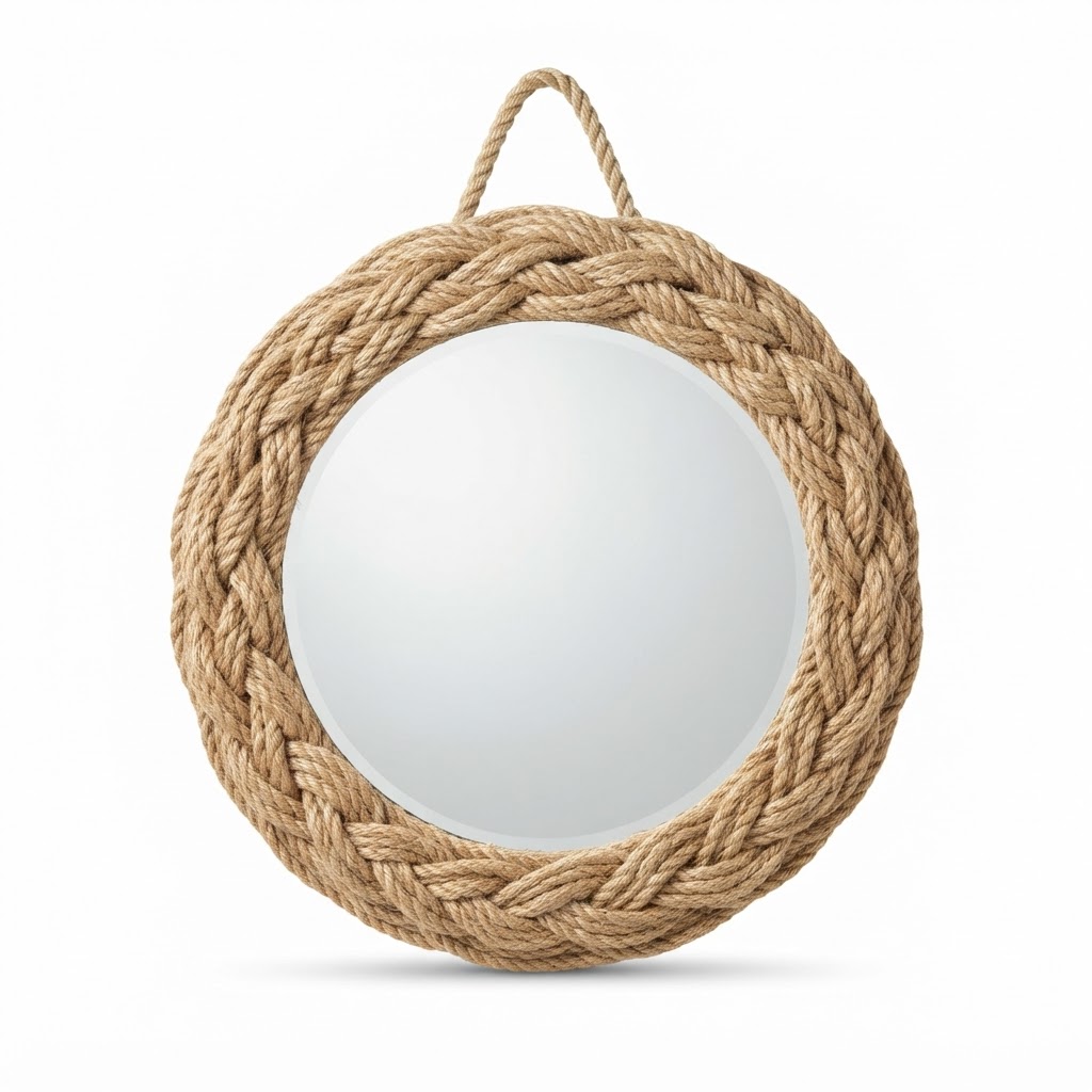 Braided Rope Round Mirror