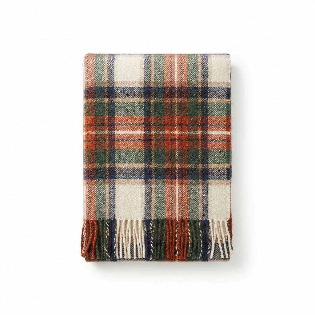 Wool Plaid Throw