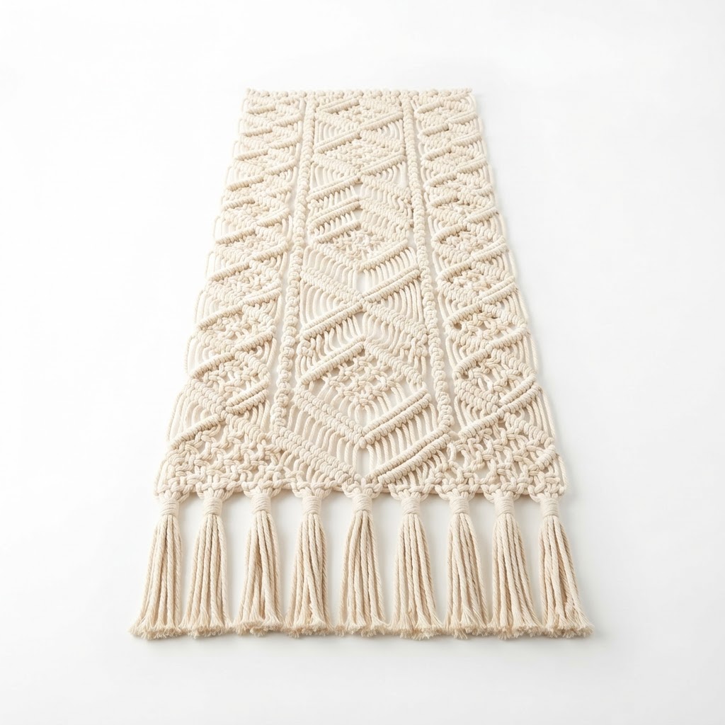 Macrame Tassel Table Runner