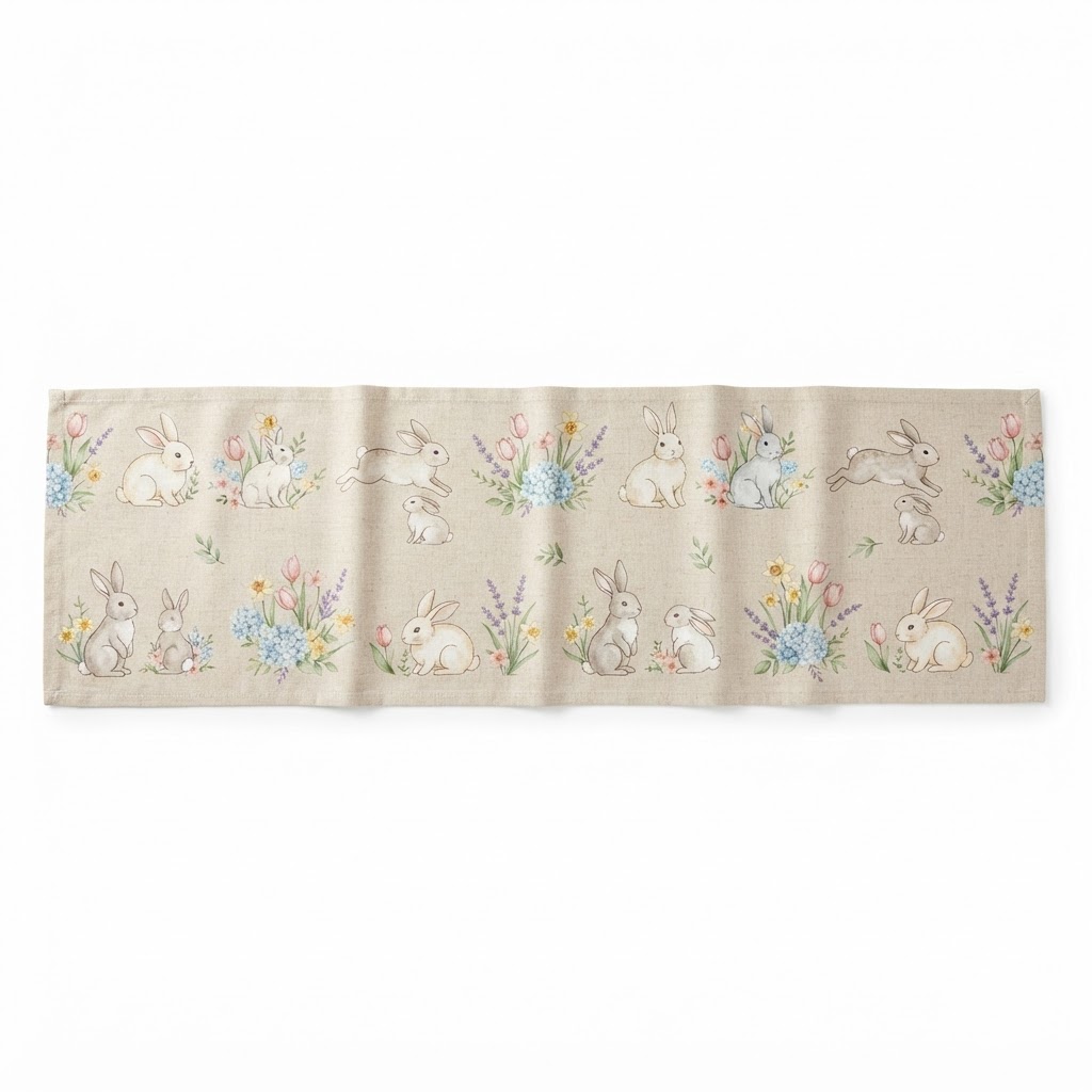 Floral Bunny Table Runner