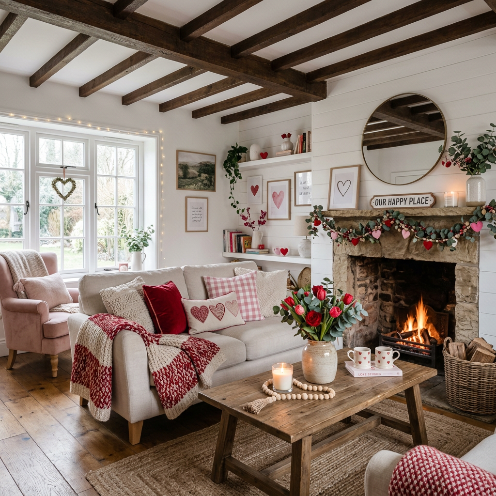 Modern Cottage Valentine's Day Living Room