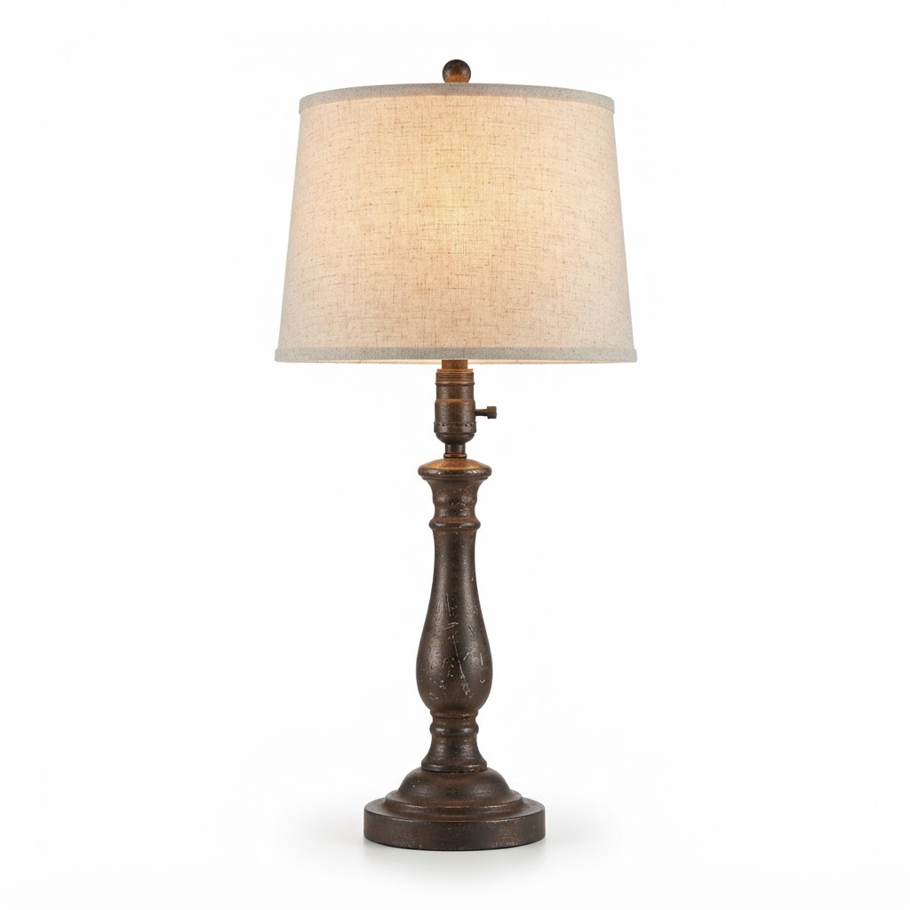 Distressed Metal Table Lamp