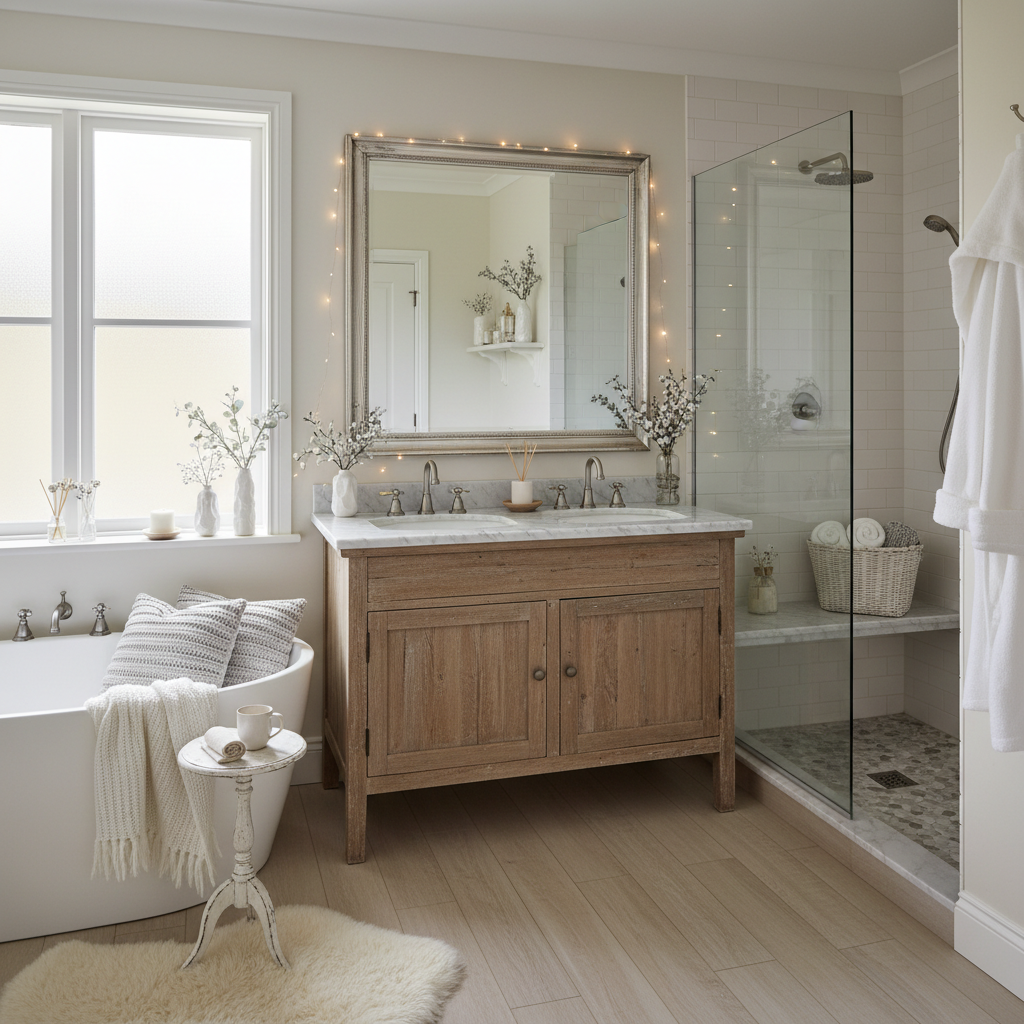 Modern Cottage Winter Master Bathroom