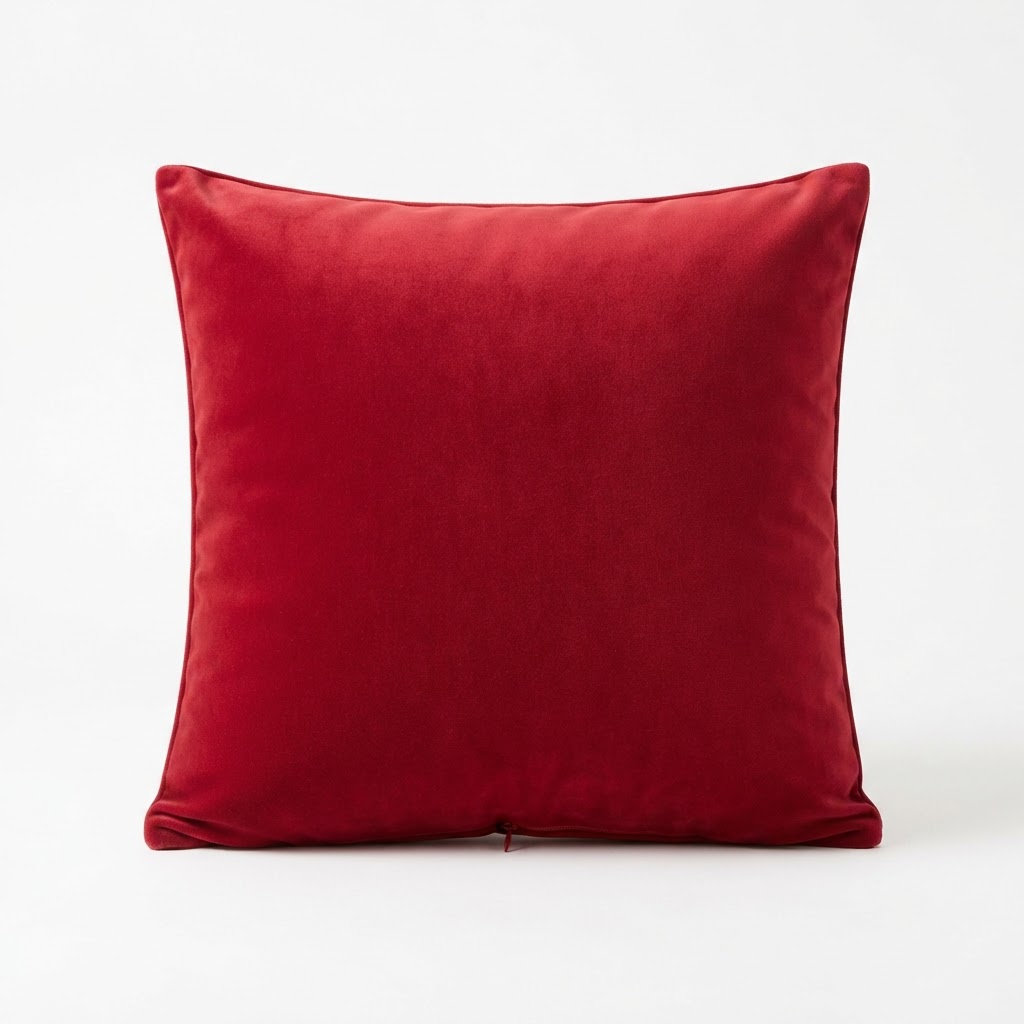 Solid Red Velvet Throw Pillows