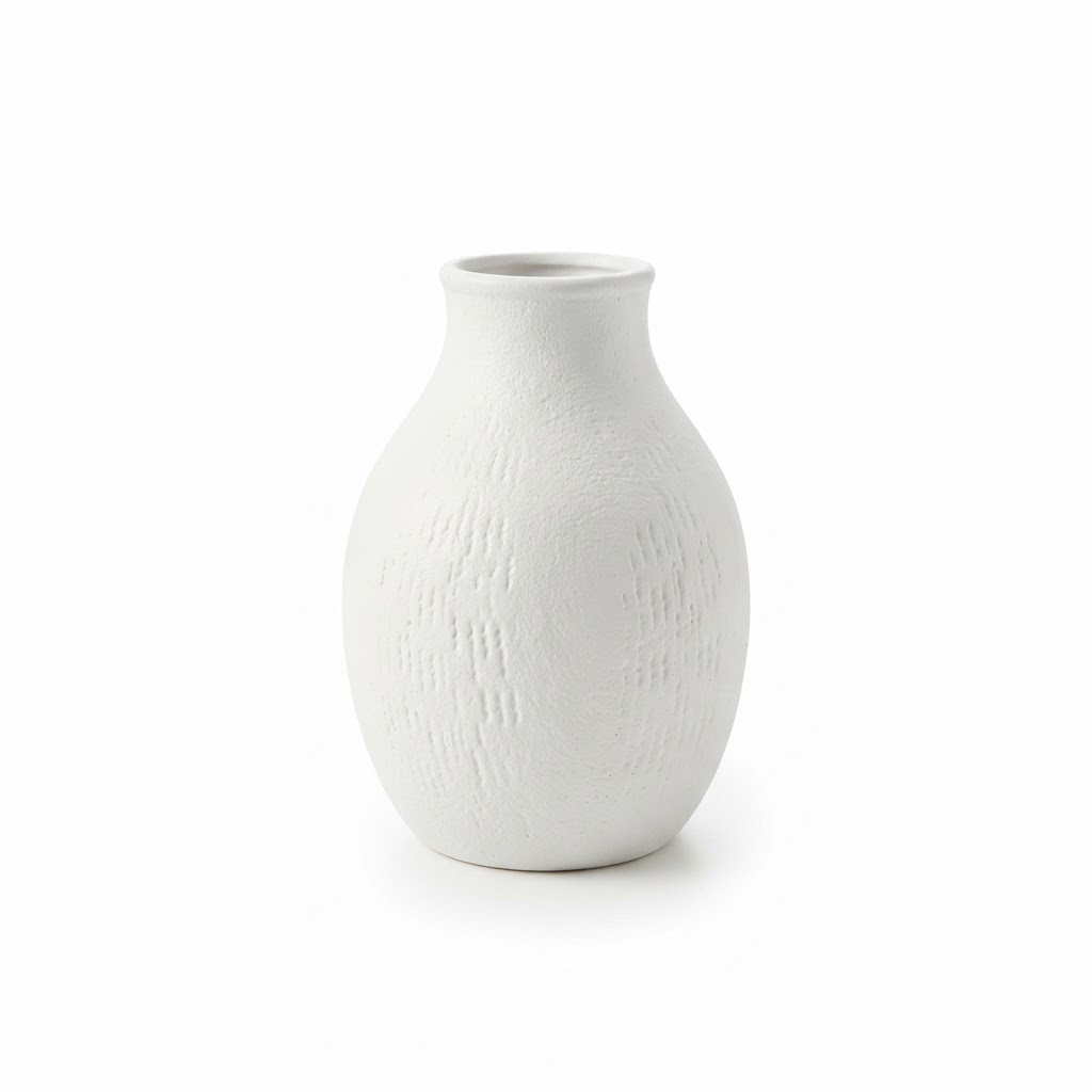 Matte White Ceramic Tabletop Vase