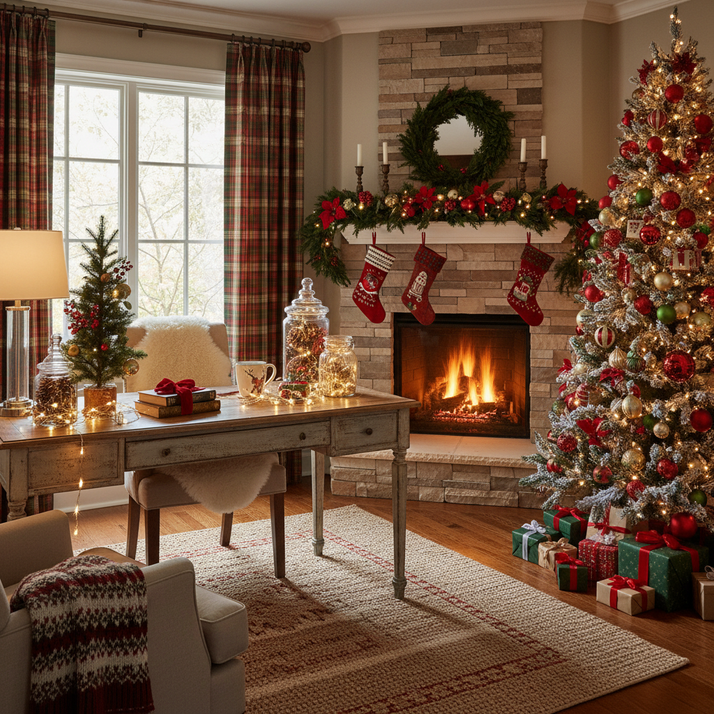 Cottagecore Christmas Home Office