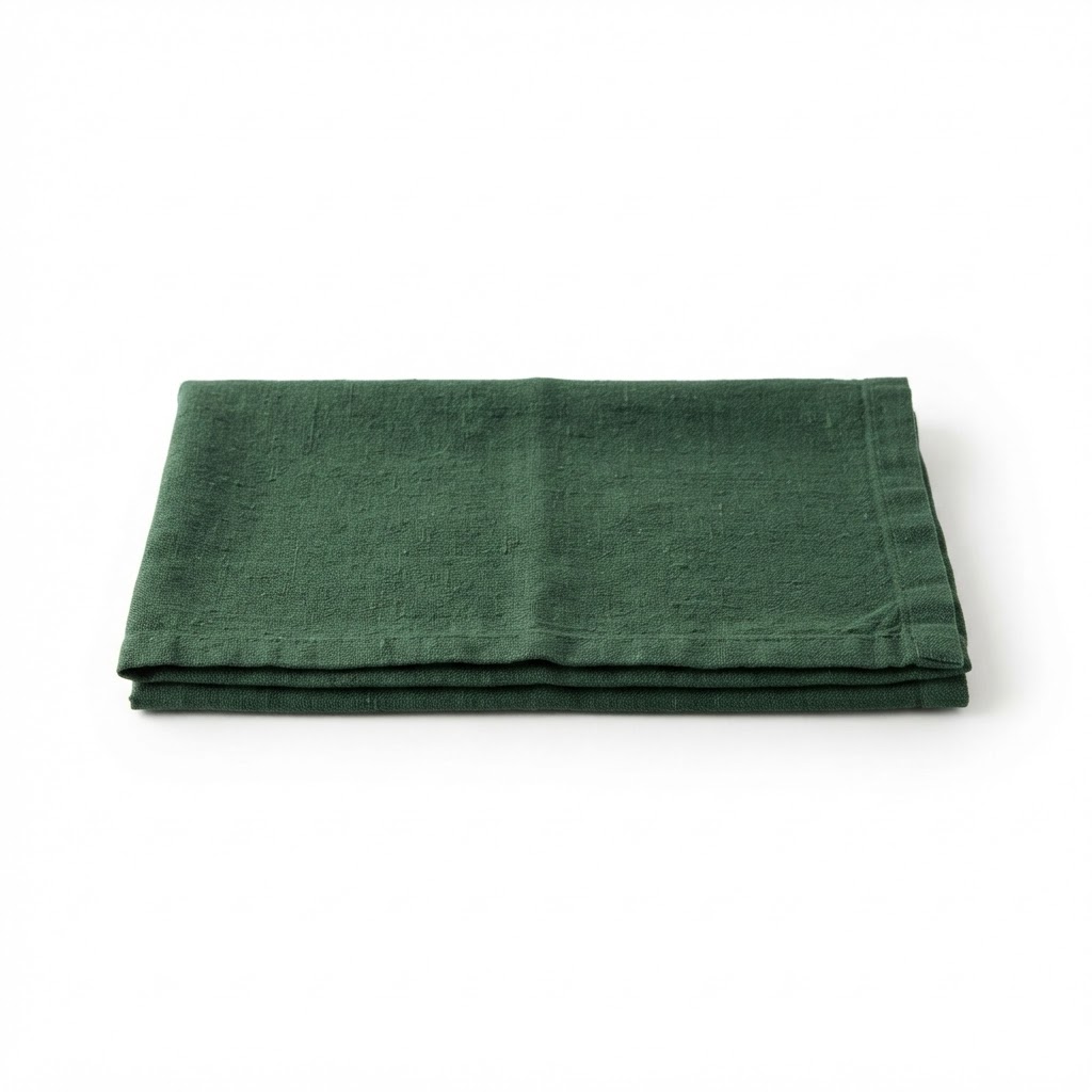 Linen Forest Green Hand Towels