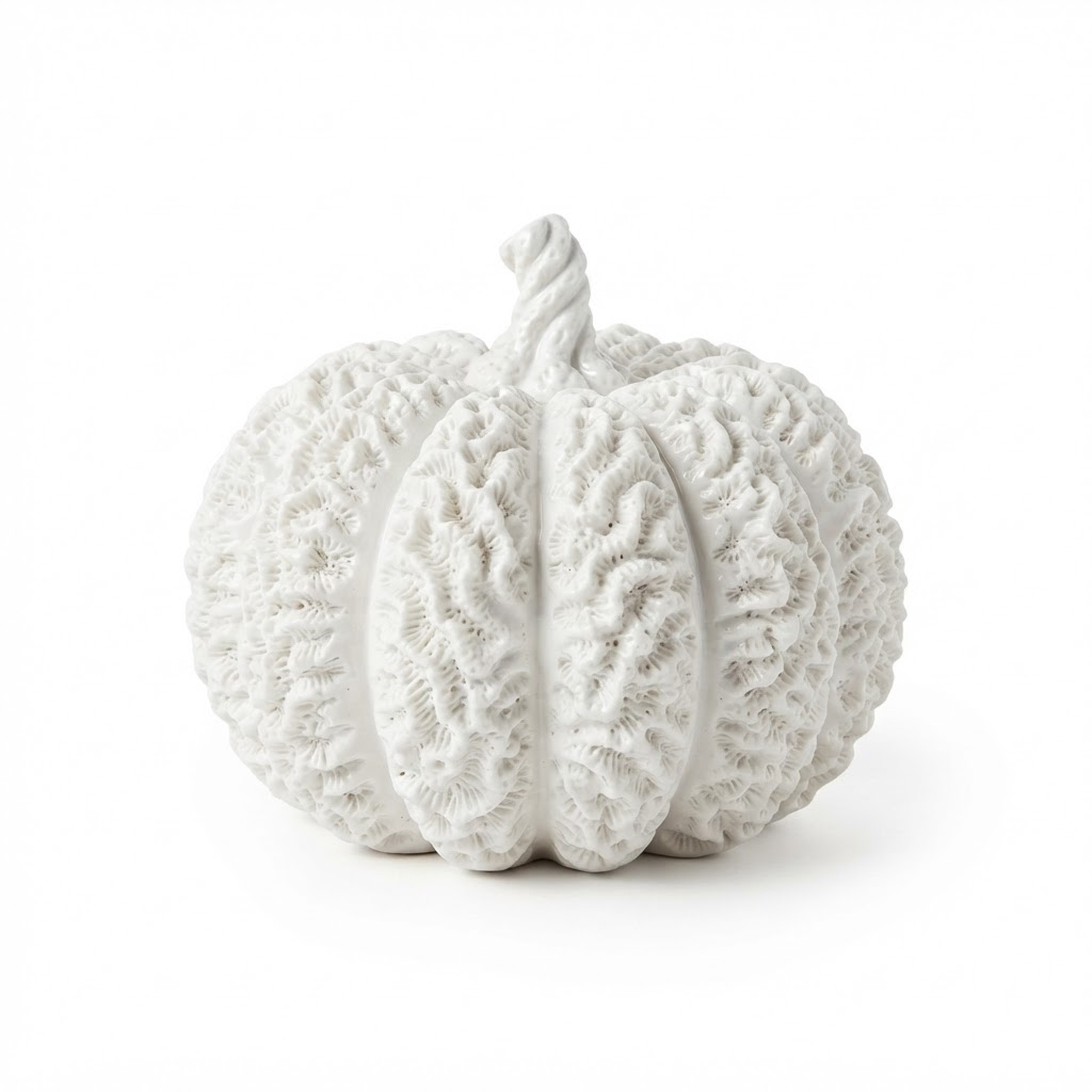 White Ceramic Coral Pumpkins
