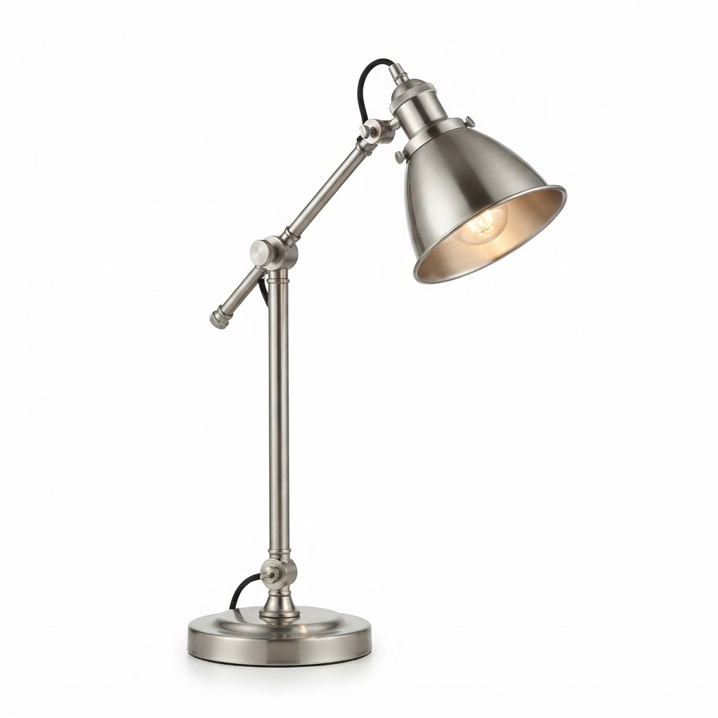 brushed nickel adjustable desk lamp