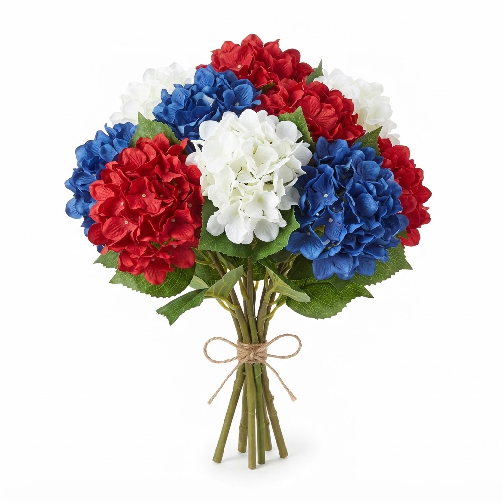 Independence Day Faux Red, White, and Blue Hydrangea Bouquet