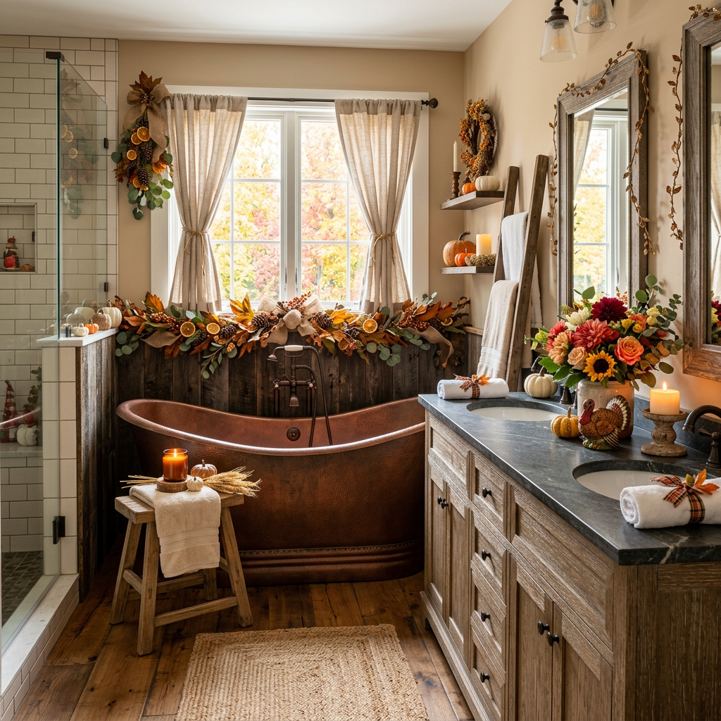 Rustic Thanksgiving Master Bathroom
