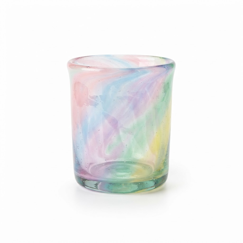 Hand-Blown Pastel Glassware