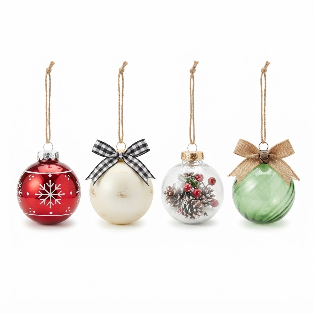 Christmas Glass Ornament Set