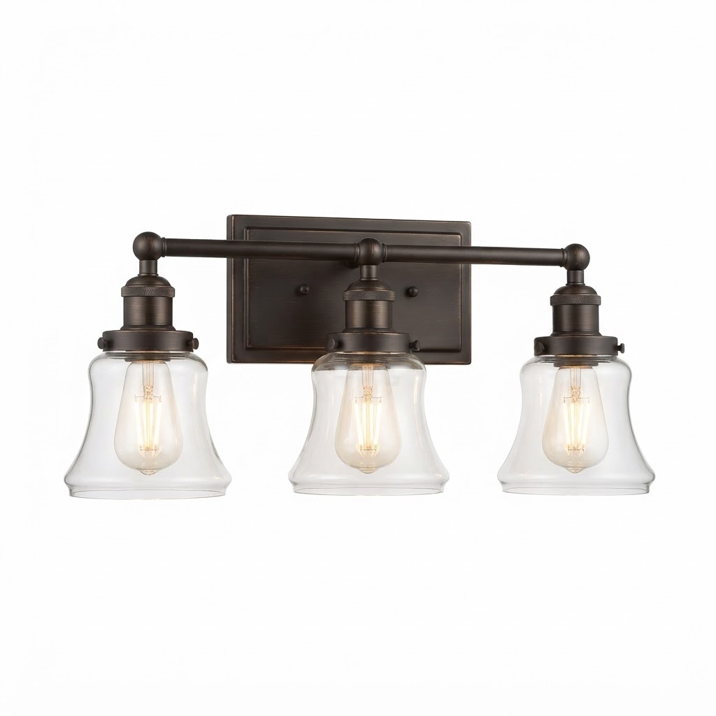 Bronze Three-Light Vanity Fixture