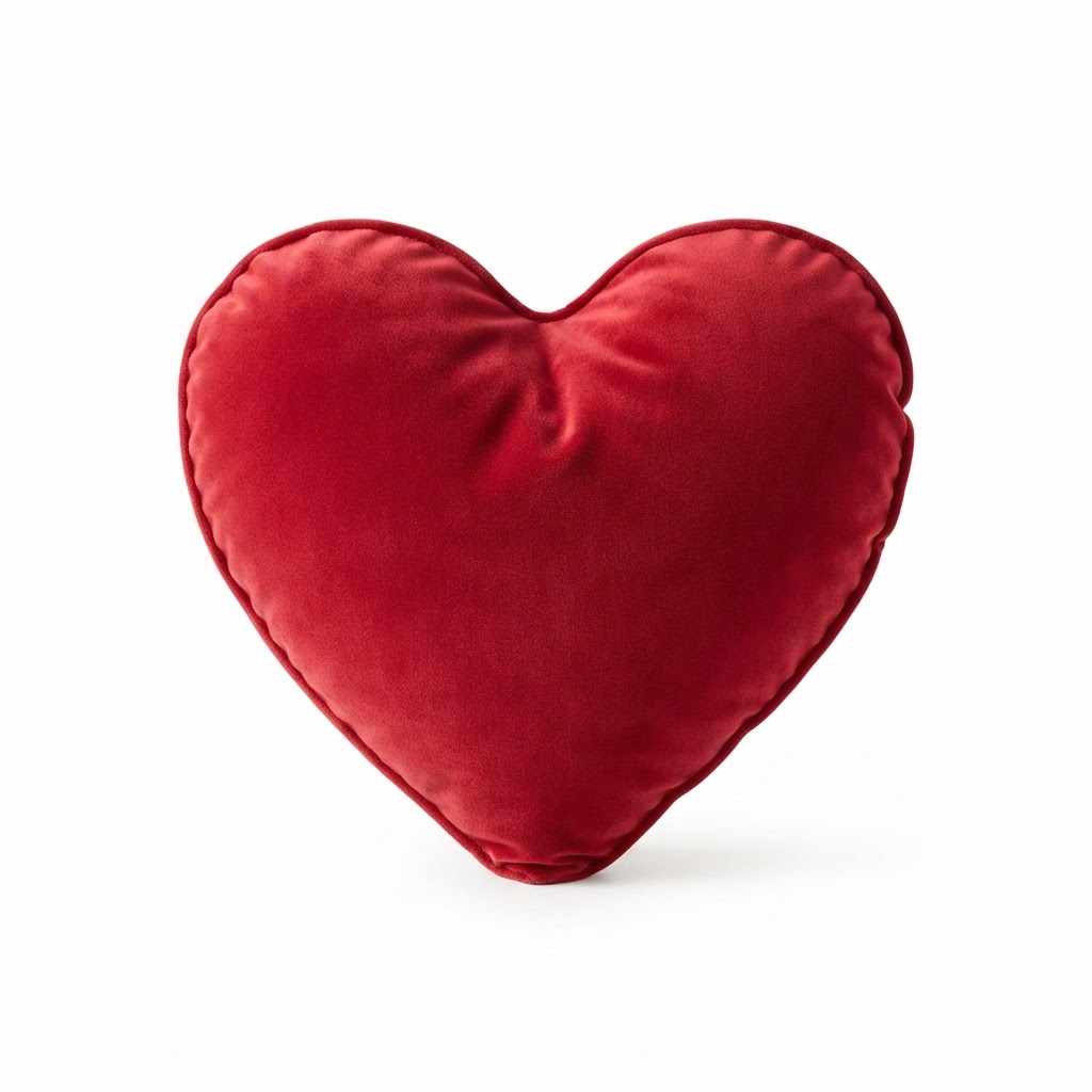 Soft Heart-Shaped Velvet Decorative Pillow