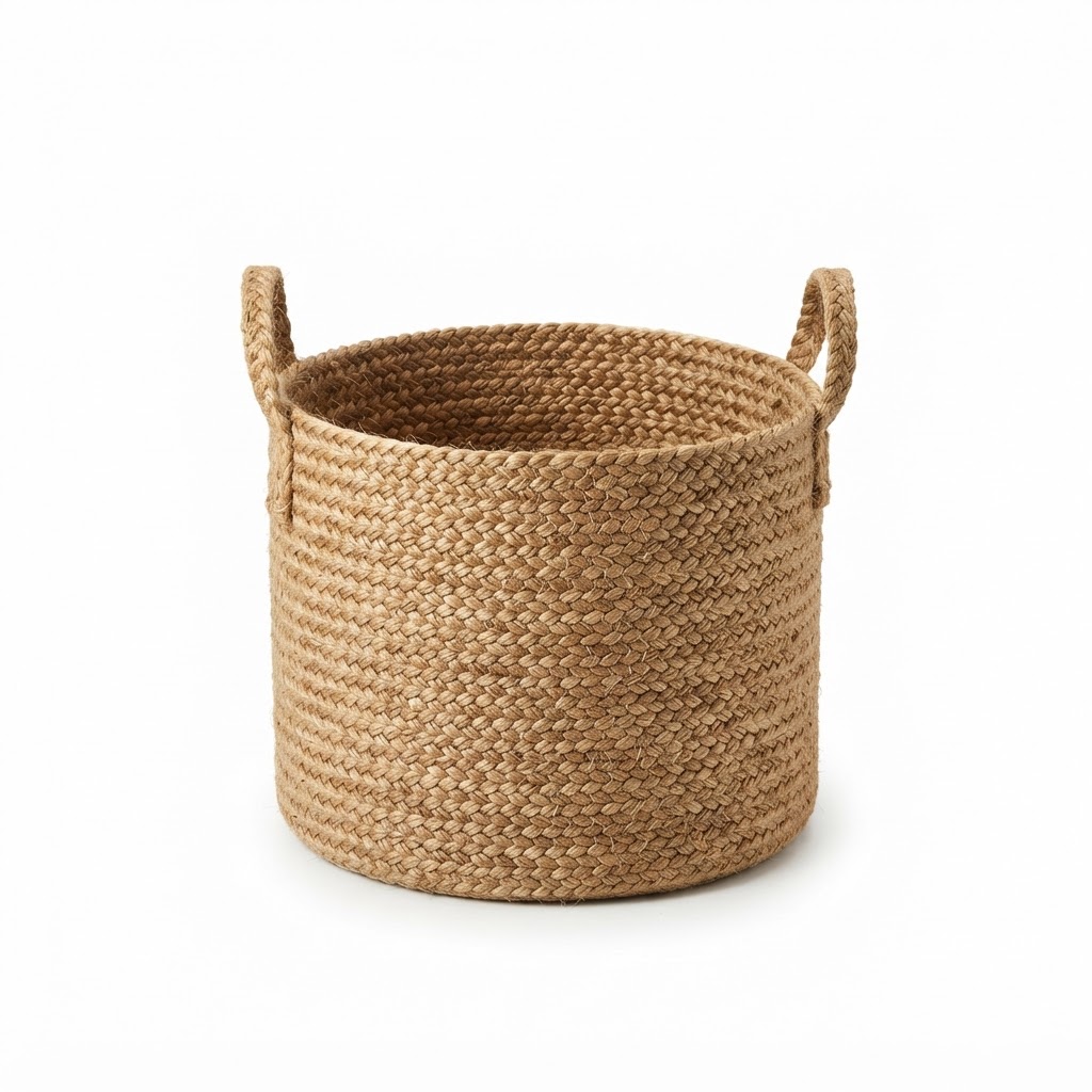 Woven Jute Storage Basket
