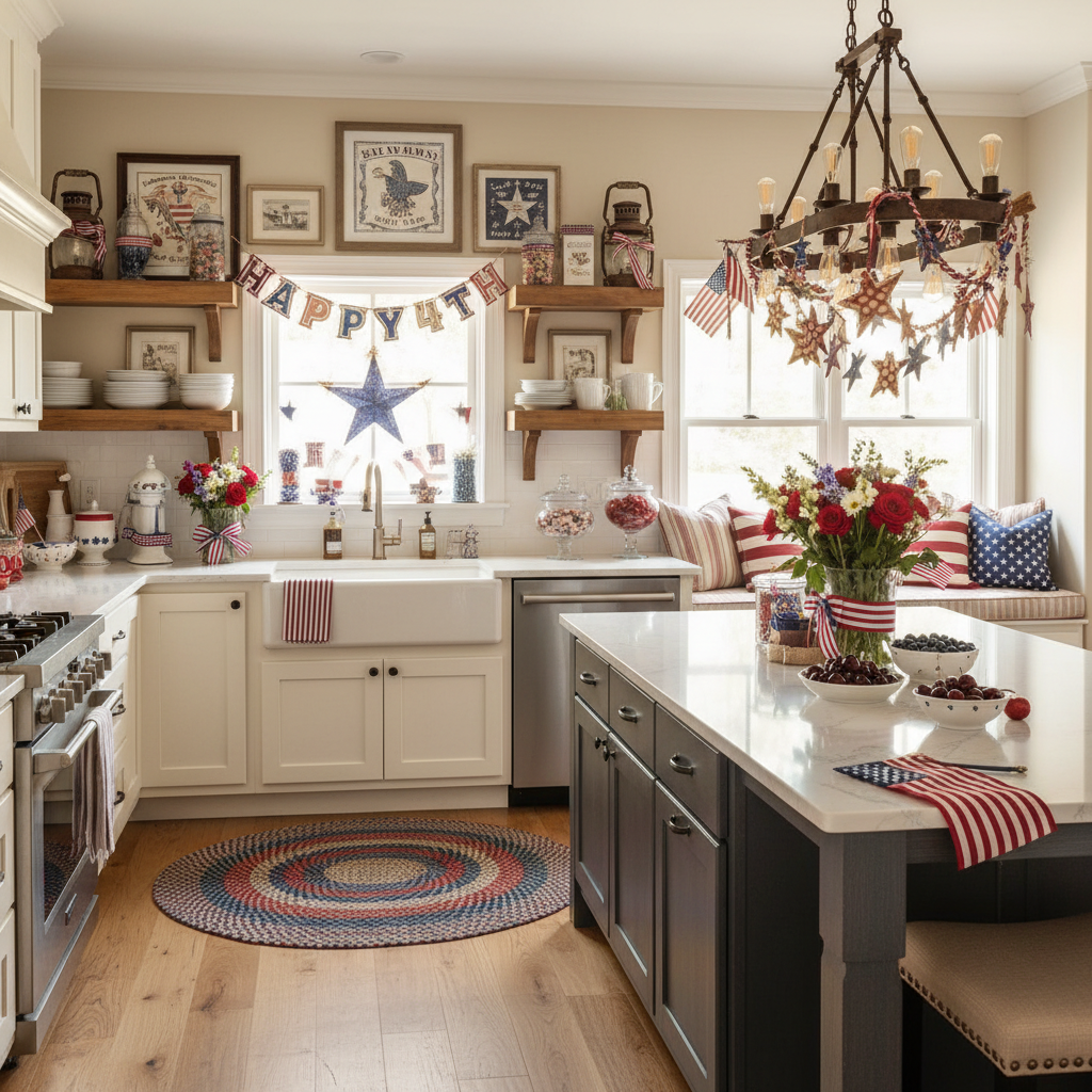 Transitional Independence Day (4th of July) Kitchen