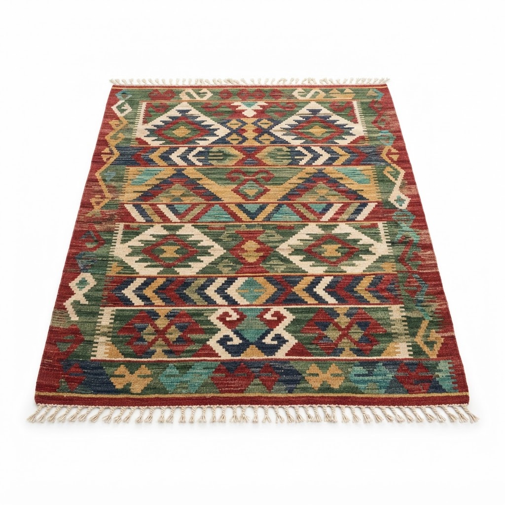 Geometric Kilim Pattern Area Rug