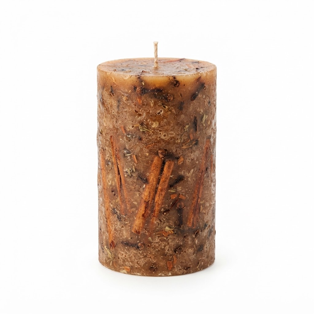 Cinnamon and Clove Scented Pillar Candle