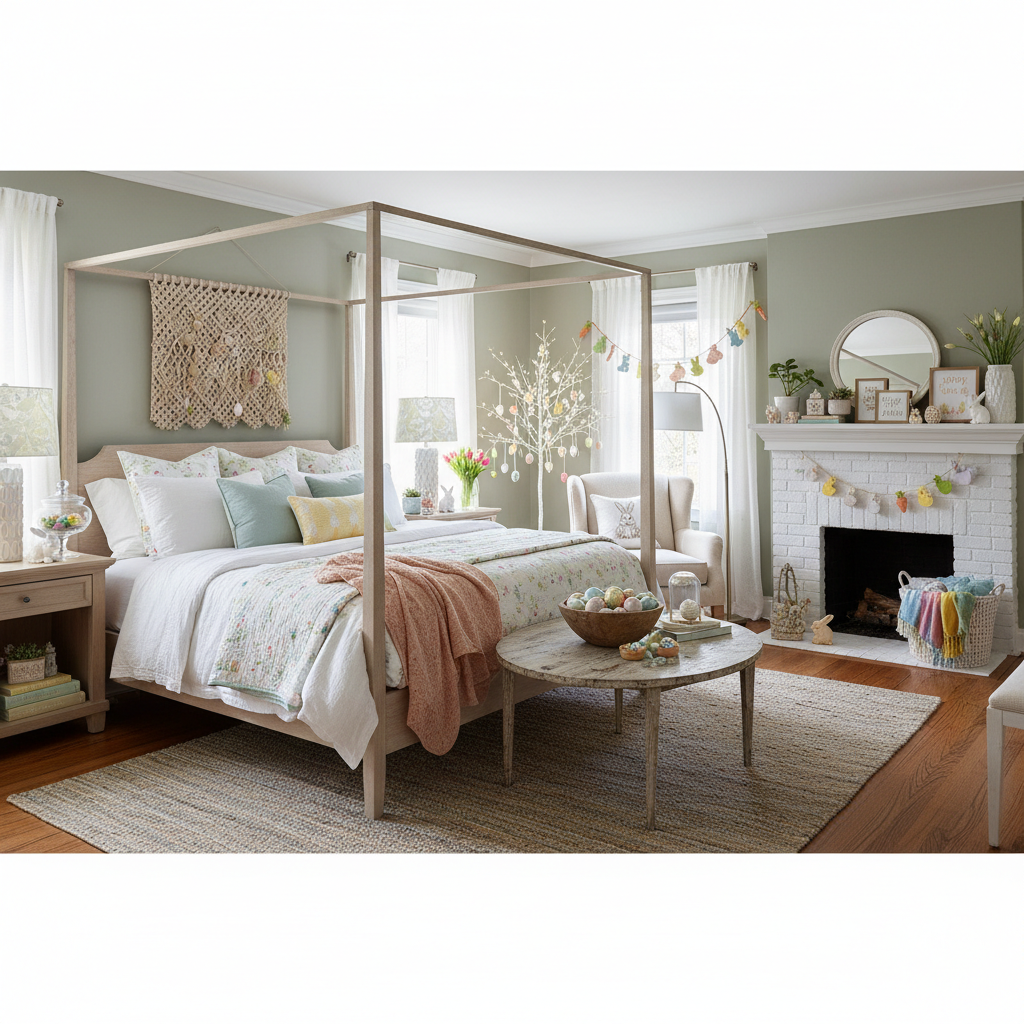 Modern Cottage Easter Master Bedroom