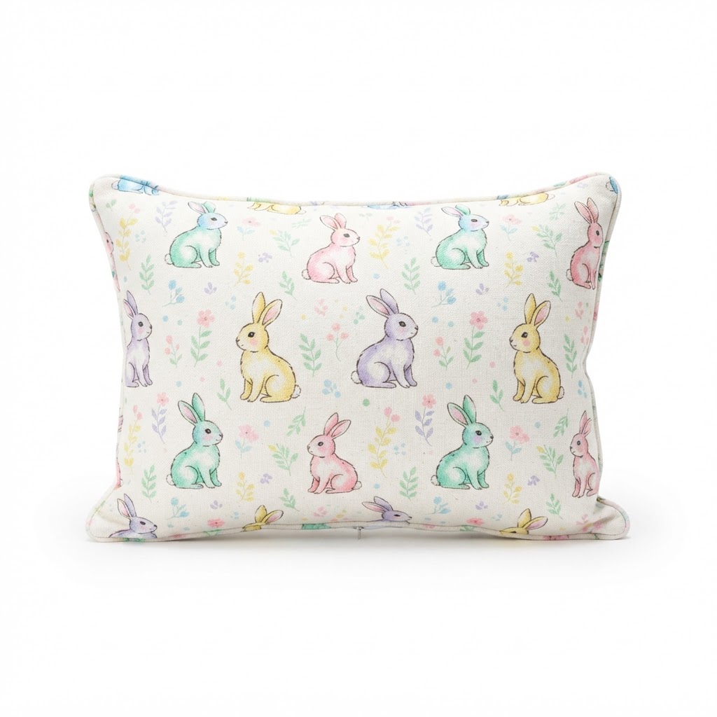 Pastel Bunny Throw Pillow